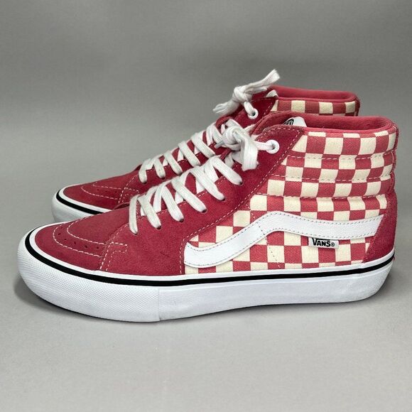 Vans Men's Pro Classics Old Skool Cherckerboard‎ High Top Lace Up Sneakers - Picture 5 of 13